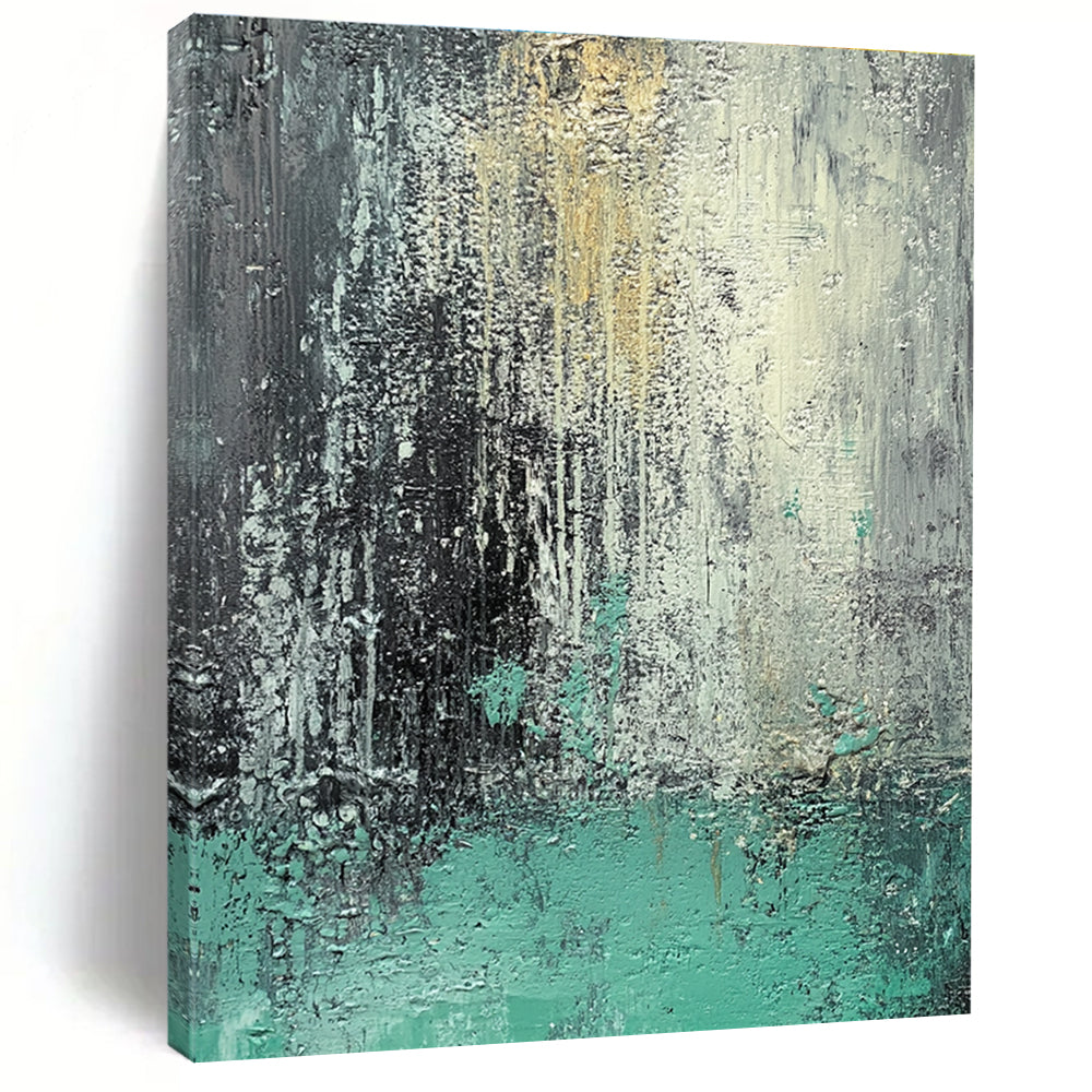Teal and Orange Abstract with Textured Surfaces GER287
