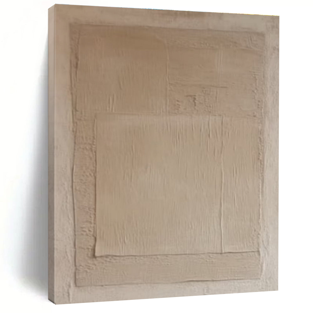 Beige - Toned Minimalist Layered Abstract Painting ADGE360
