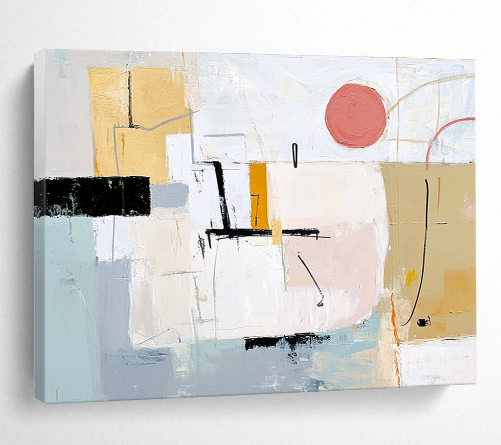 Pastel Colored Geometric Abstract Painting with Subtle Textures DYP202