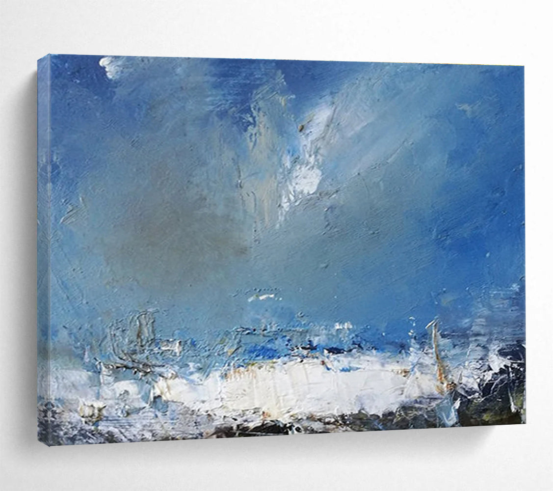 Blue Toned Sea Sky Abstract Painting THY030