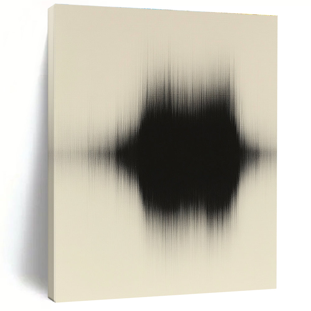Black Beige Blurred Shape Abstract Painting GER844