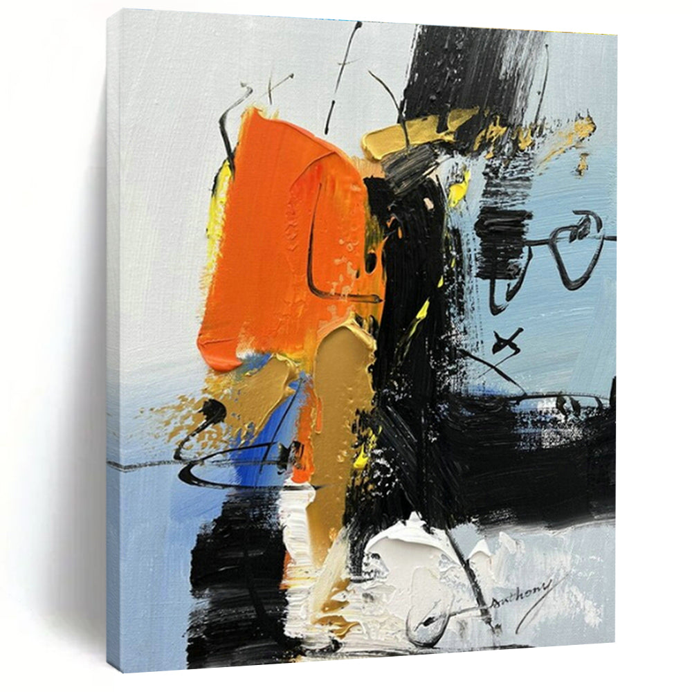 Original Handmade Abstract Canvas for Cottage Entryway & Dining Room DLZ1665