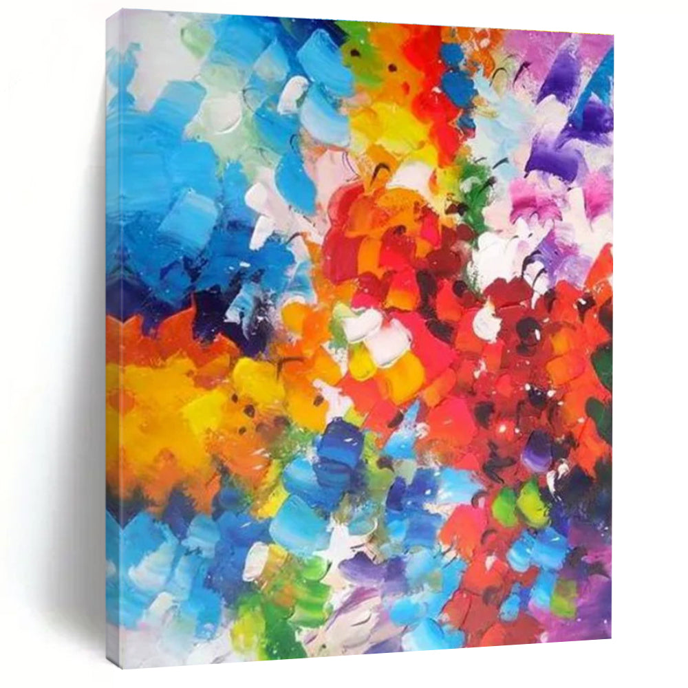 Rainbow - like Color Abstract Painting with a Spectrum of Hues ADGE415