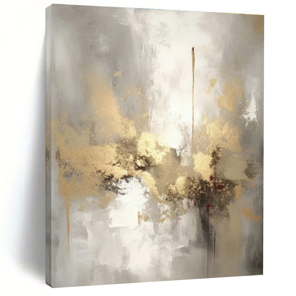 Oversized Abstract Hand - Painted Murals for Office Reception Area Feature Columns & Bedroom Alcove Built - in Shelves DLZ0860