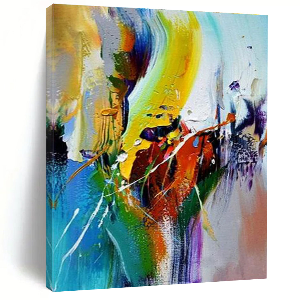 Colorful Dynamic Abstract Painting with Energetic Brushstrokes ADGE408