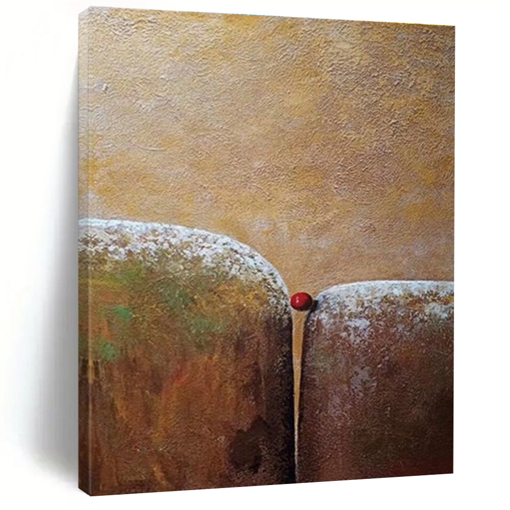 Brown Green Red Textured Abstract Painting ADGE033