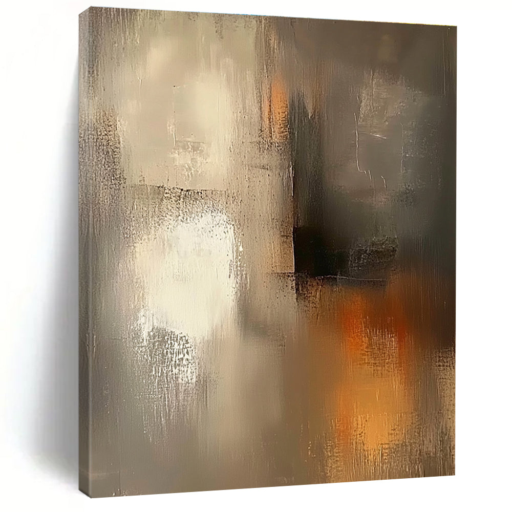 Muted Gray Abstract Painting with Subtle Warm Accents GER531