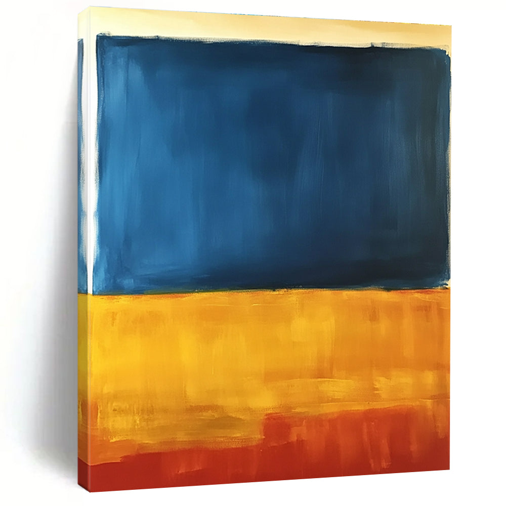 Blue and Yellow Abstract Gradient Painting with Subtle Textures GER221