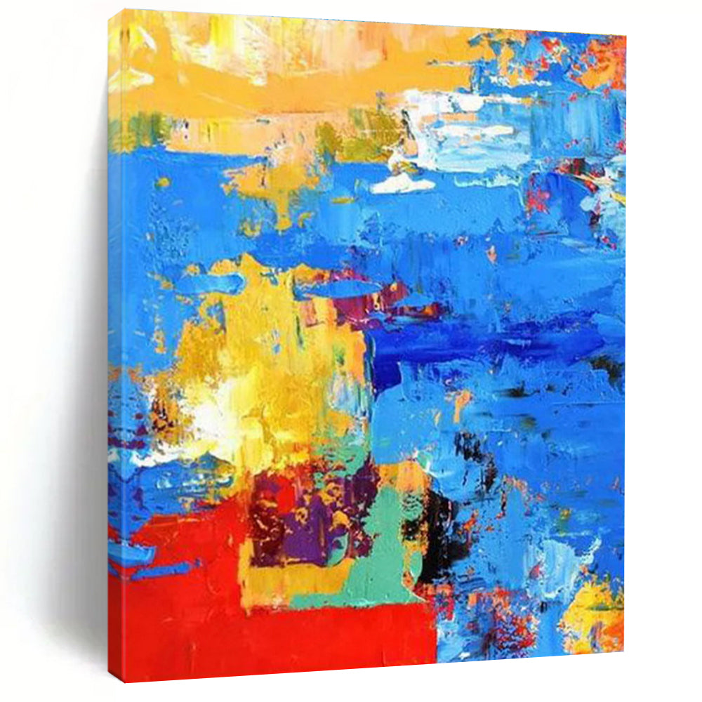Bold Color Block Abstract Painting with Striking Hues ADGE421