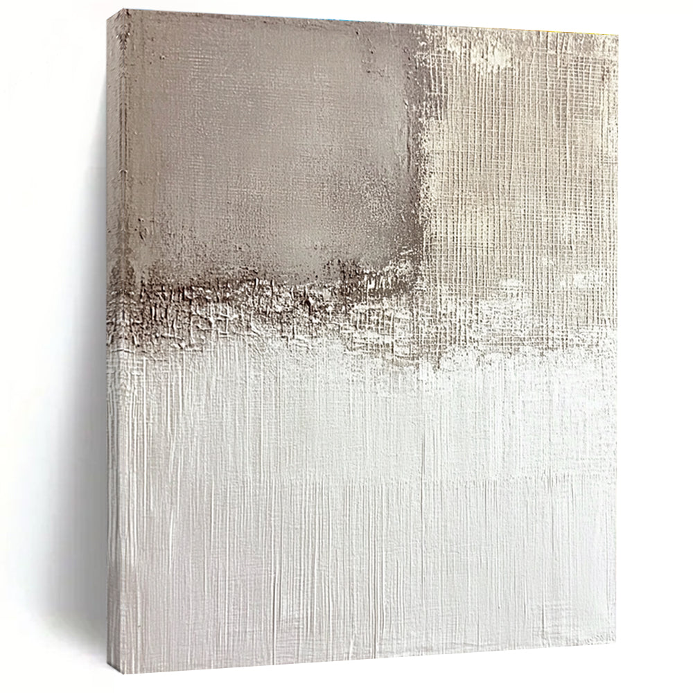Beige and White Abstract Painting with Subtle Textures GER574