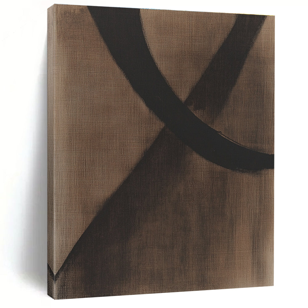 Brown and Black Abstract Painting with Bold Brushstrokes GER046