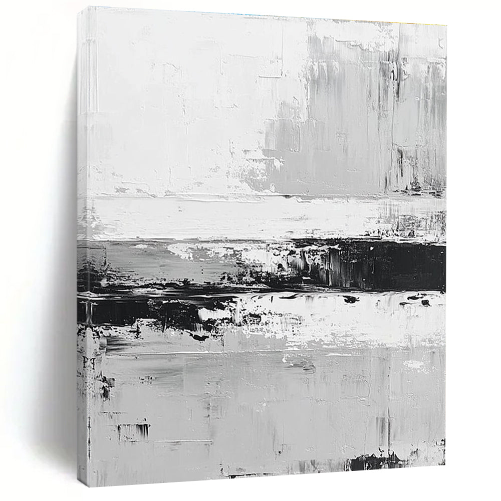 Monochrome Layered Abstract with Black and White Textures GER361