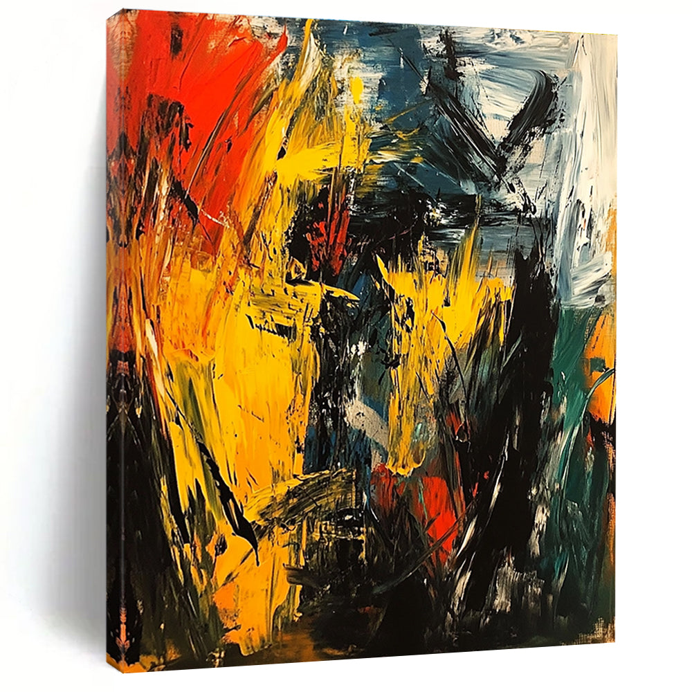Vivid Color Burst Abstract Painting with Bold Strokes GER750