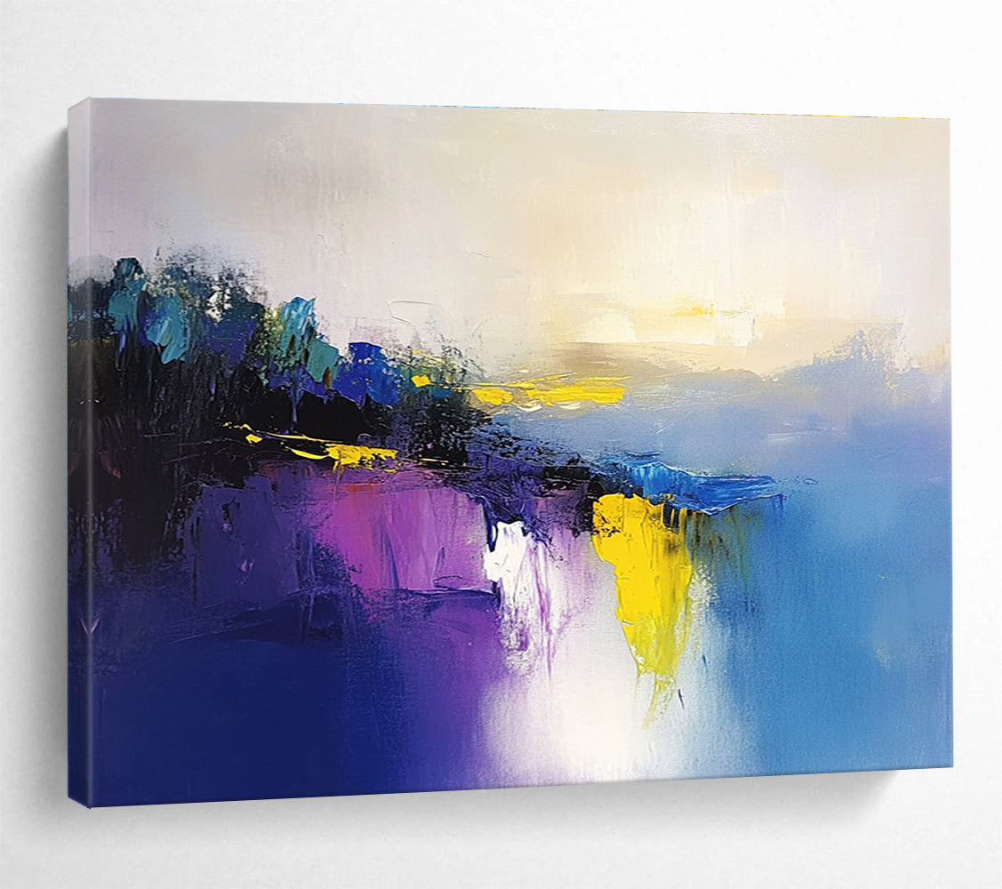 Colorful Lake Reflection Abstract Painting DYP475