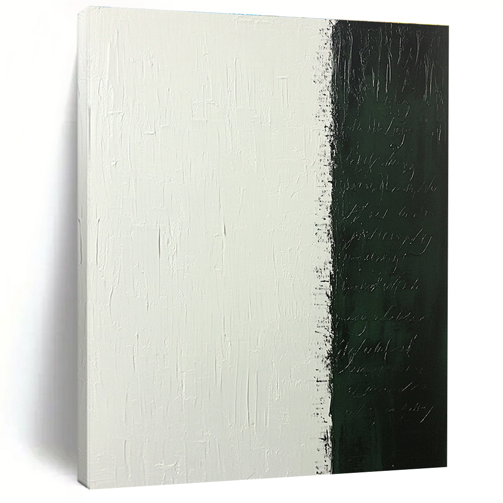 Split - Color Abstract with White and Dark Green GER308