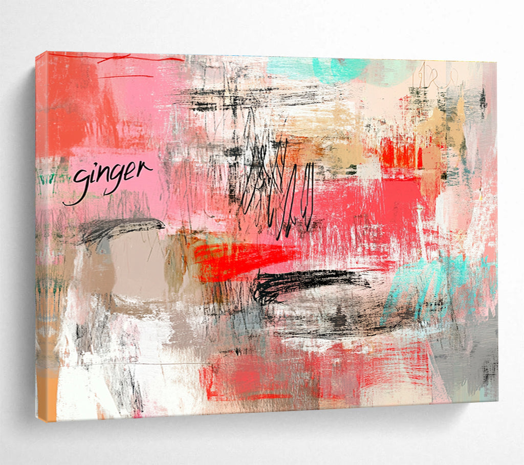 Pink Abstract with “Ginger” Painting and Eclectic Strokes DYP434