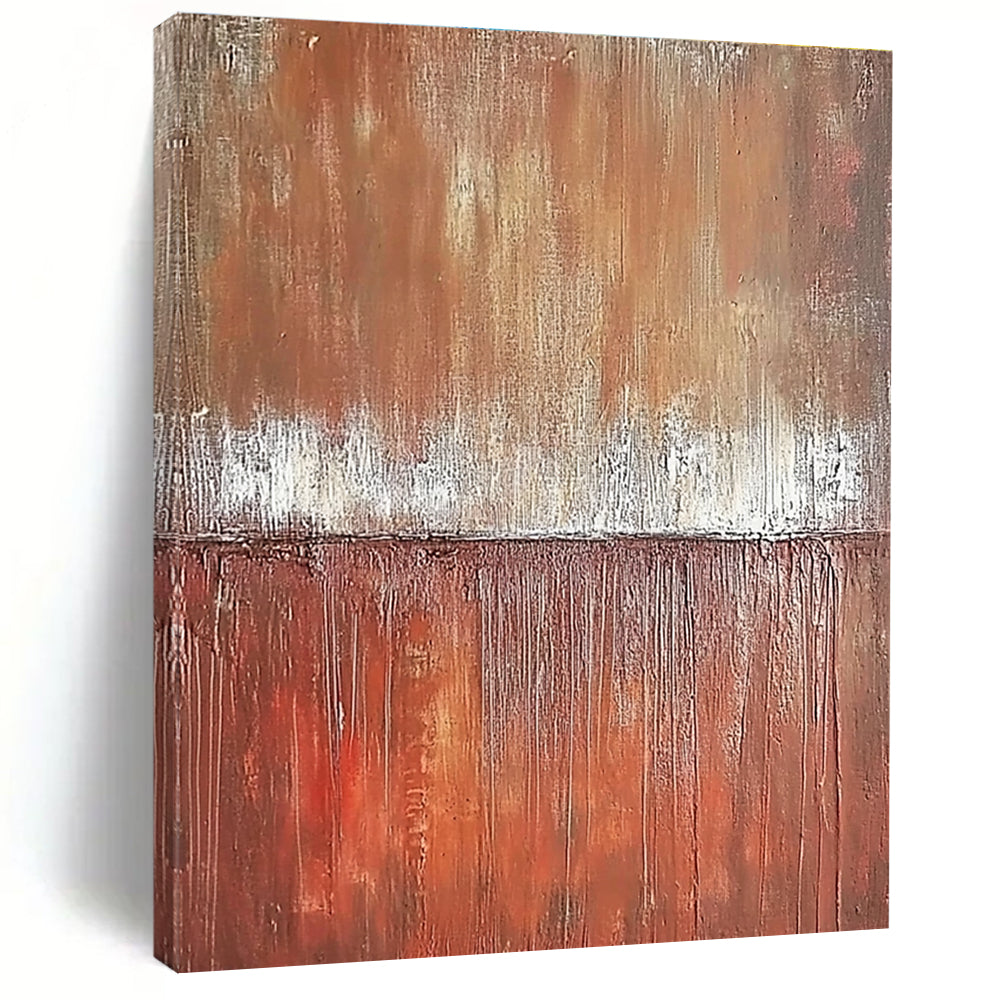 Brown White Textured Abstract Painting with Earthy Tones GER029