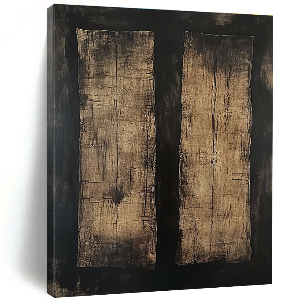 Brown Black Abstract Painting with Rustic Textures GER796