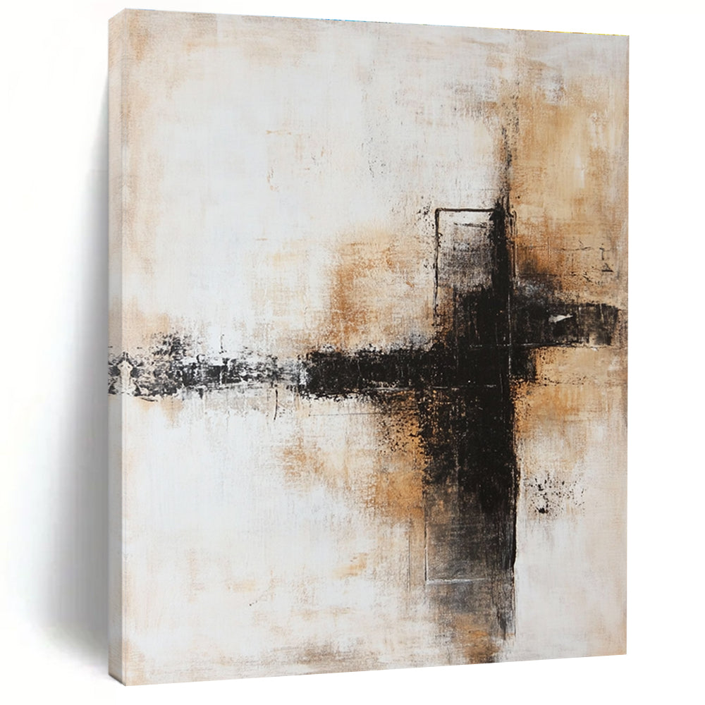 Cross Abstract with Black Brown and Beige GER339