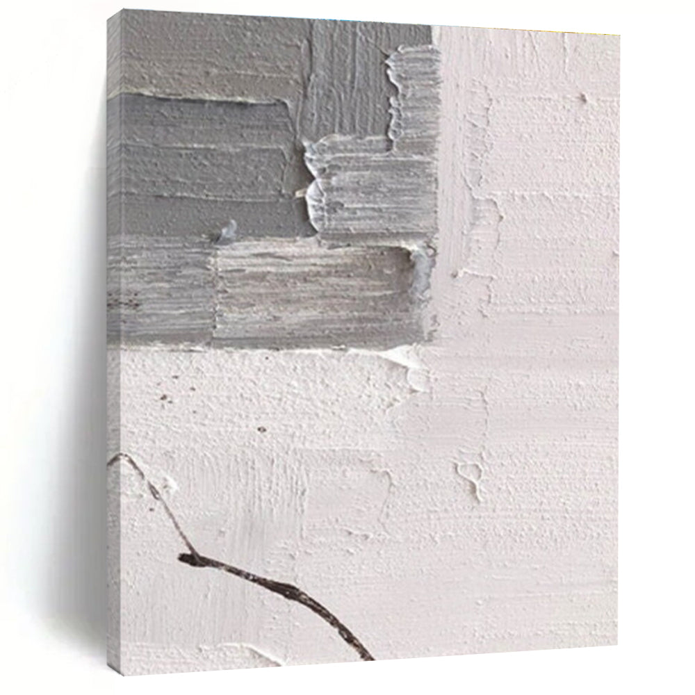 Gray and White Textured Abstract Corner Painting ADGE361