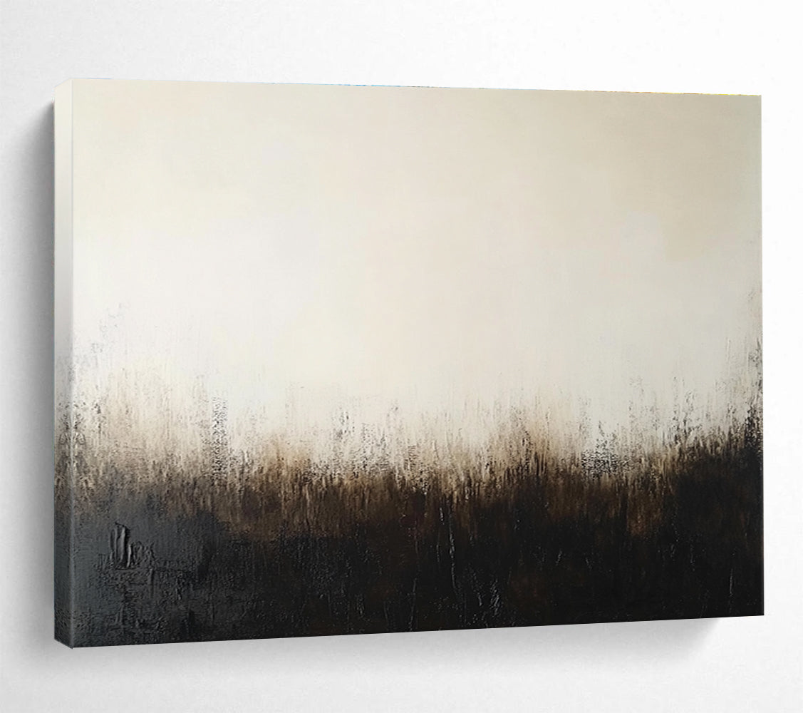 Dark Toned Abstract Landscape Painting with Browns and Blacks DYP218