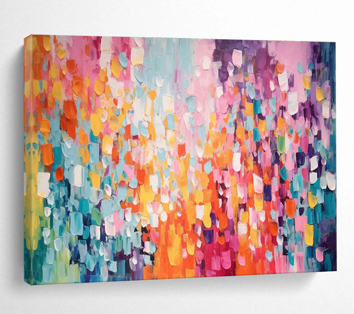 Colorful Patch Abstract Painting with Various Bright Hues THY158
