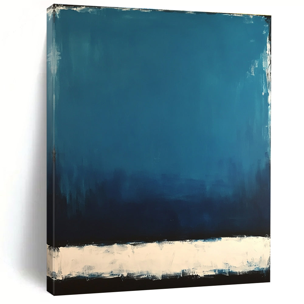 Blue and White Gradient Abstract Painting with Thick Brushstrokes GER027