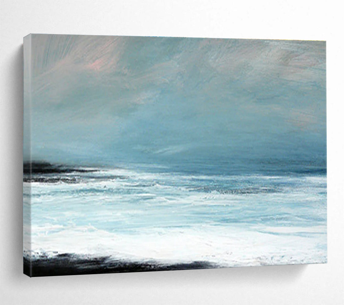 Light Blue Calm Sea Abstract Painting THY031