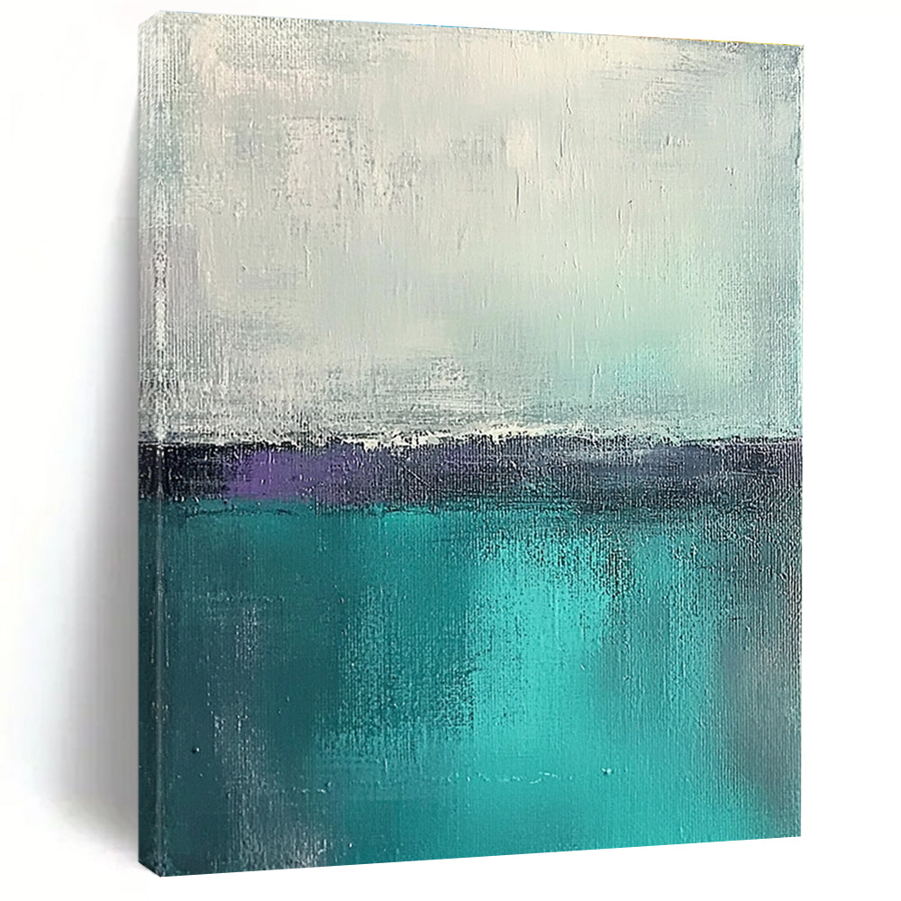 Teal and Purple Abstract Painting with Subtle Gradients GER460