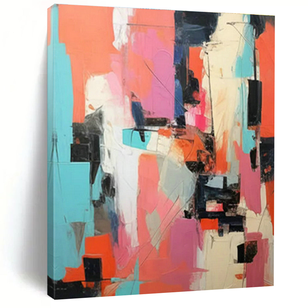 Custom Hand-Painted Abstract Painting for Cottage Living Room Piano Wall and Bedroom Instrument Storage Niche DLZ1724