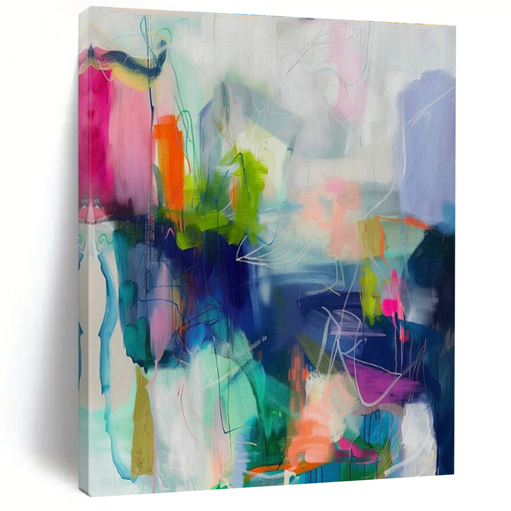 Stupendous Tailored Handmade Abstract Canvas for Bedroom & Living Room DLZ2083