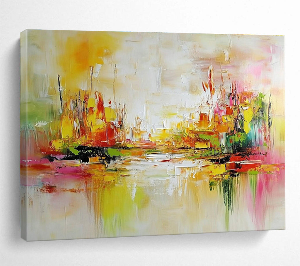 Colorful Abstract Cityscape Painting with Vibrant Hues DYP297