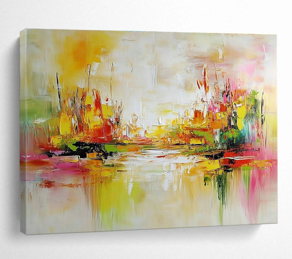 Colorful Abstract Cityscape Painting with Vibrant Hues DYP297