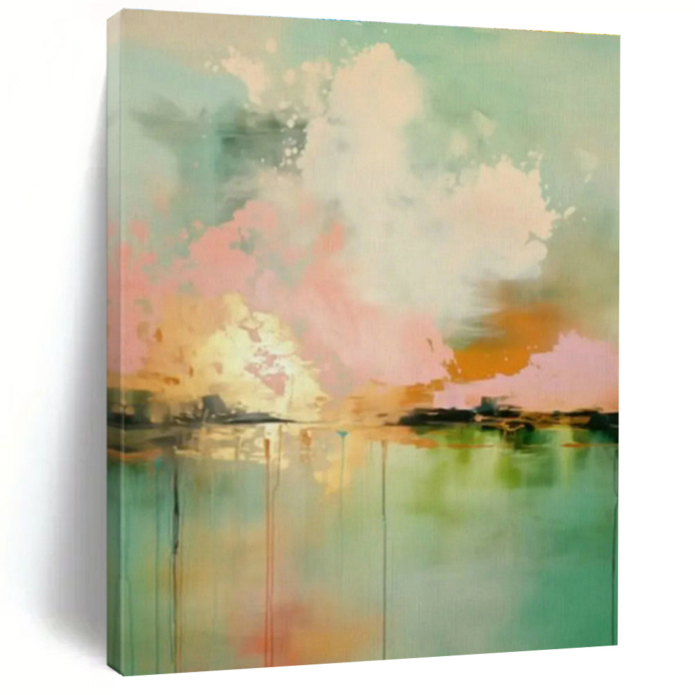 Hand-Painted Custom Large Abstract Painting for Living Room & Bedroom DLZ1001