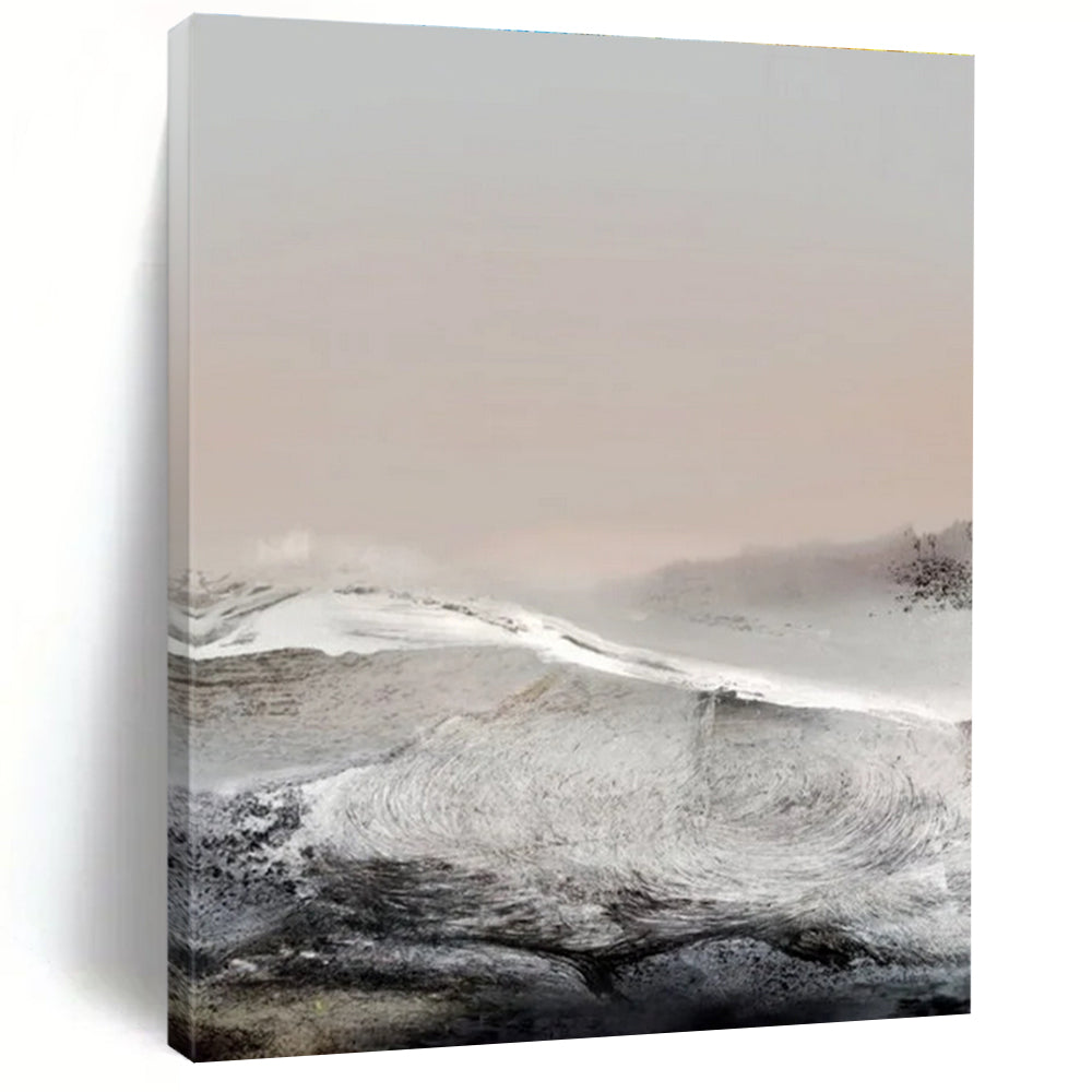 Misty Landscape in Gray and Soft Tones Abstract Painting ADGE178