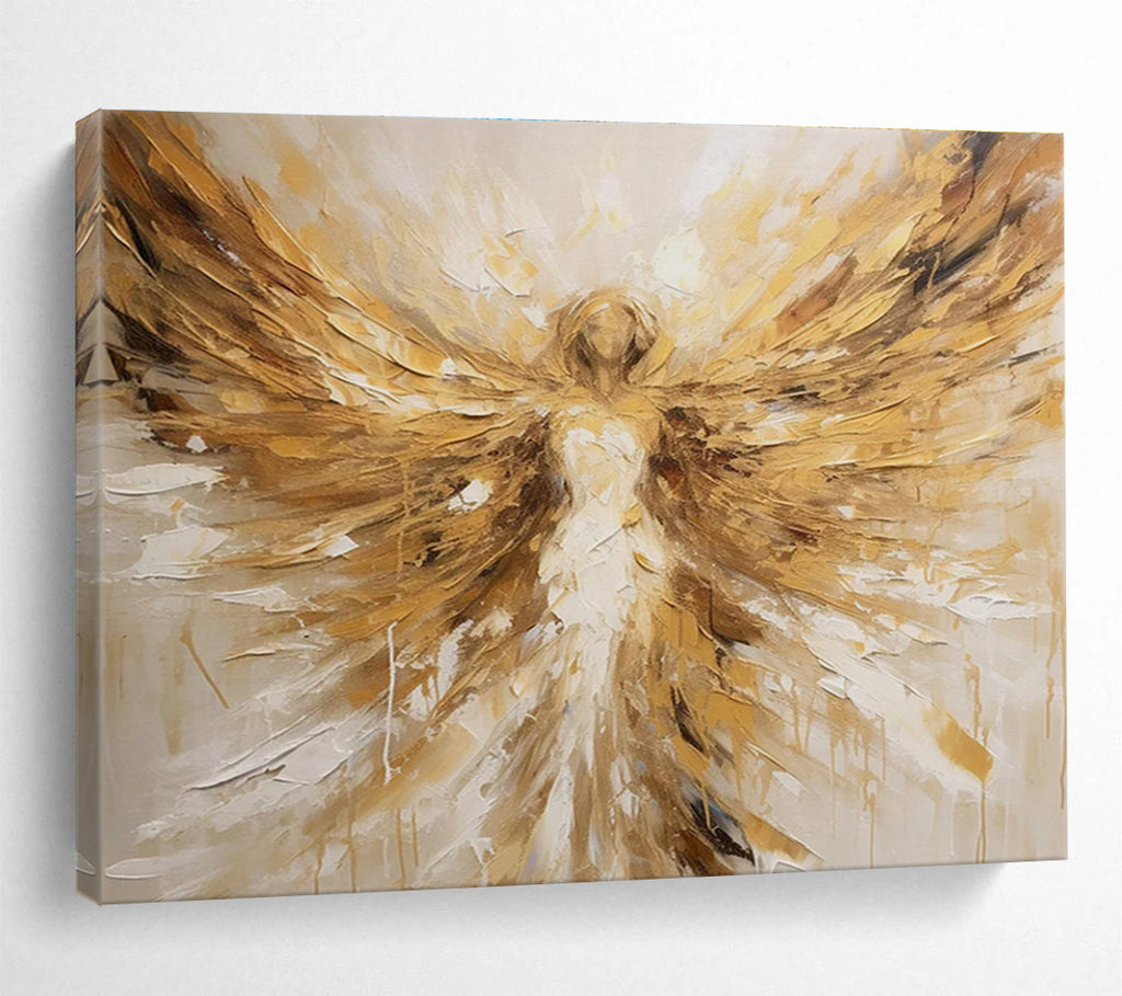 Golden and White Angel - themed Abstract Painting THY081