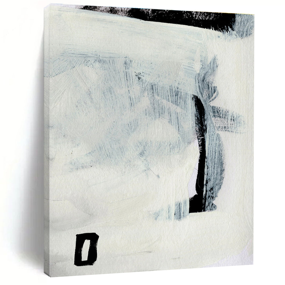 Minimalist Abstract with Gray and Black Forms Painting ADGE204