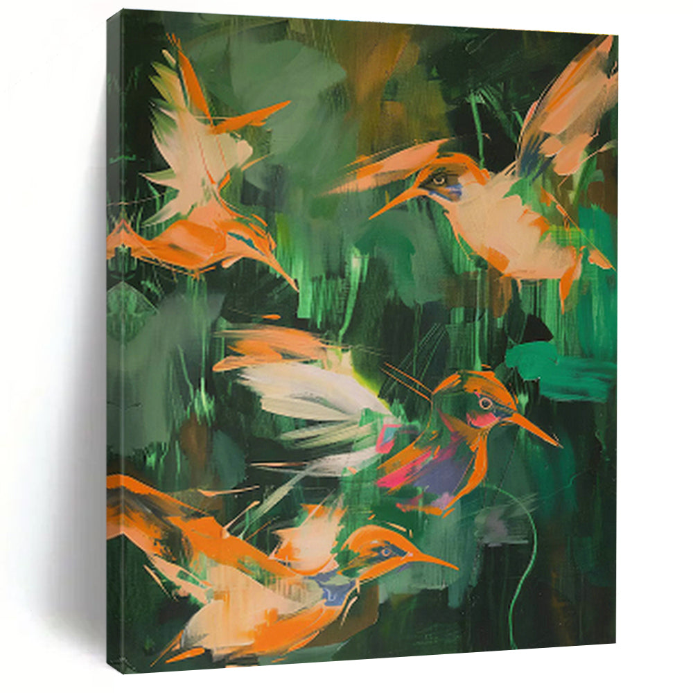 Oversized Hand - Painted Abstract Murals for Living Room Feature Walls & Office Branding Areas DLZ0681