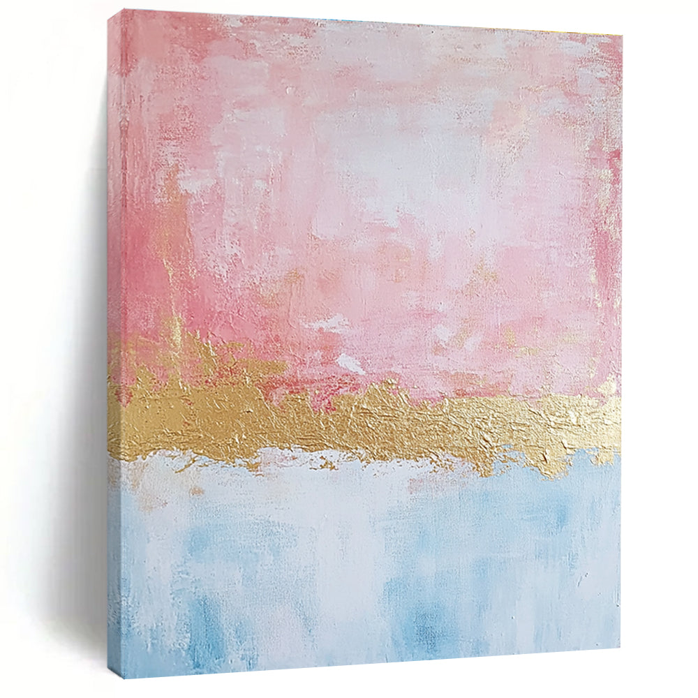 Pink Gold Abstract Painting with Delicate Layers GER726