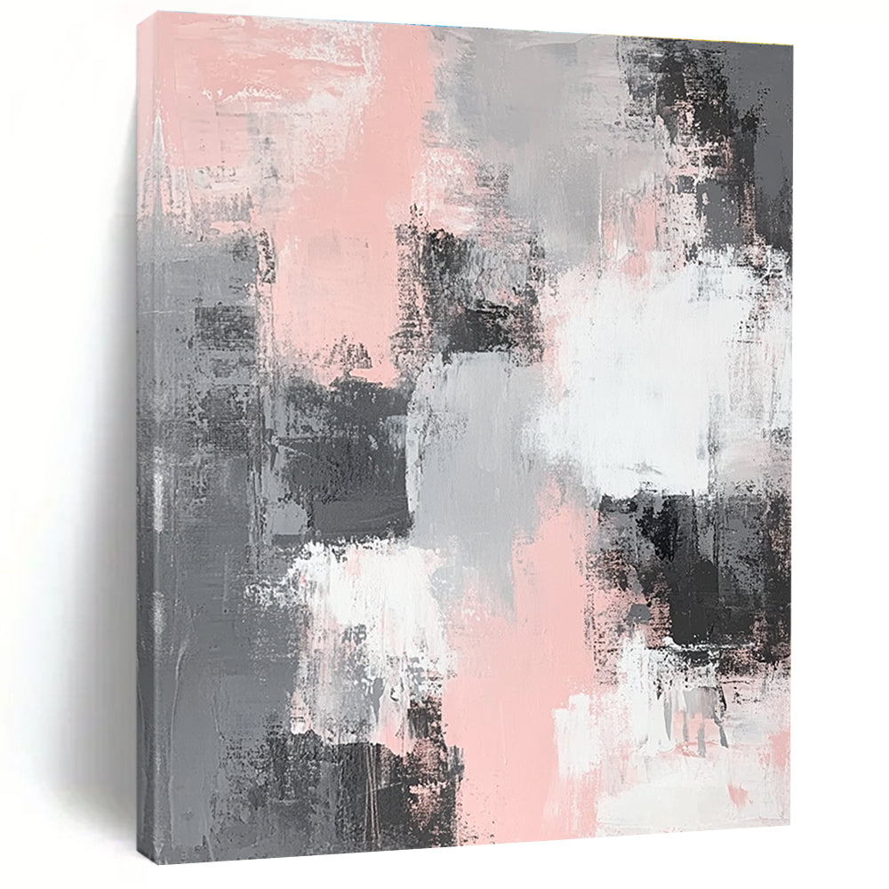 Soft Tone Abstract with Pink, Gray, and White GER317