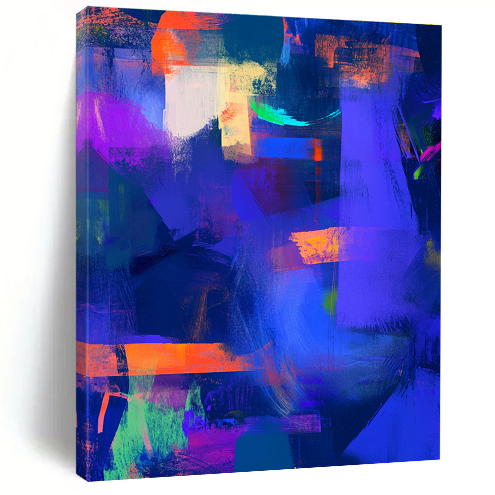 Purple Blue Abstract Painting with Deep Hues GER407