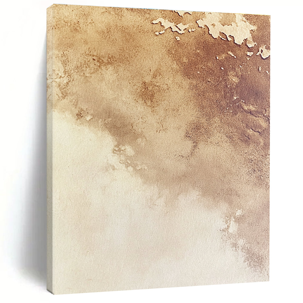 Brown and Beige Gradient Watercolor Abstract Painting with Soft Transitions GER005