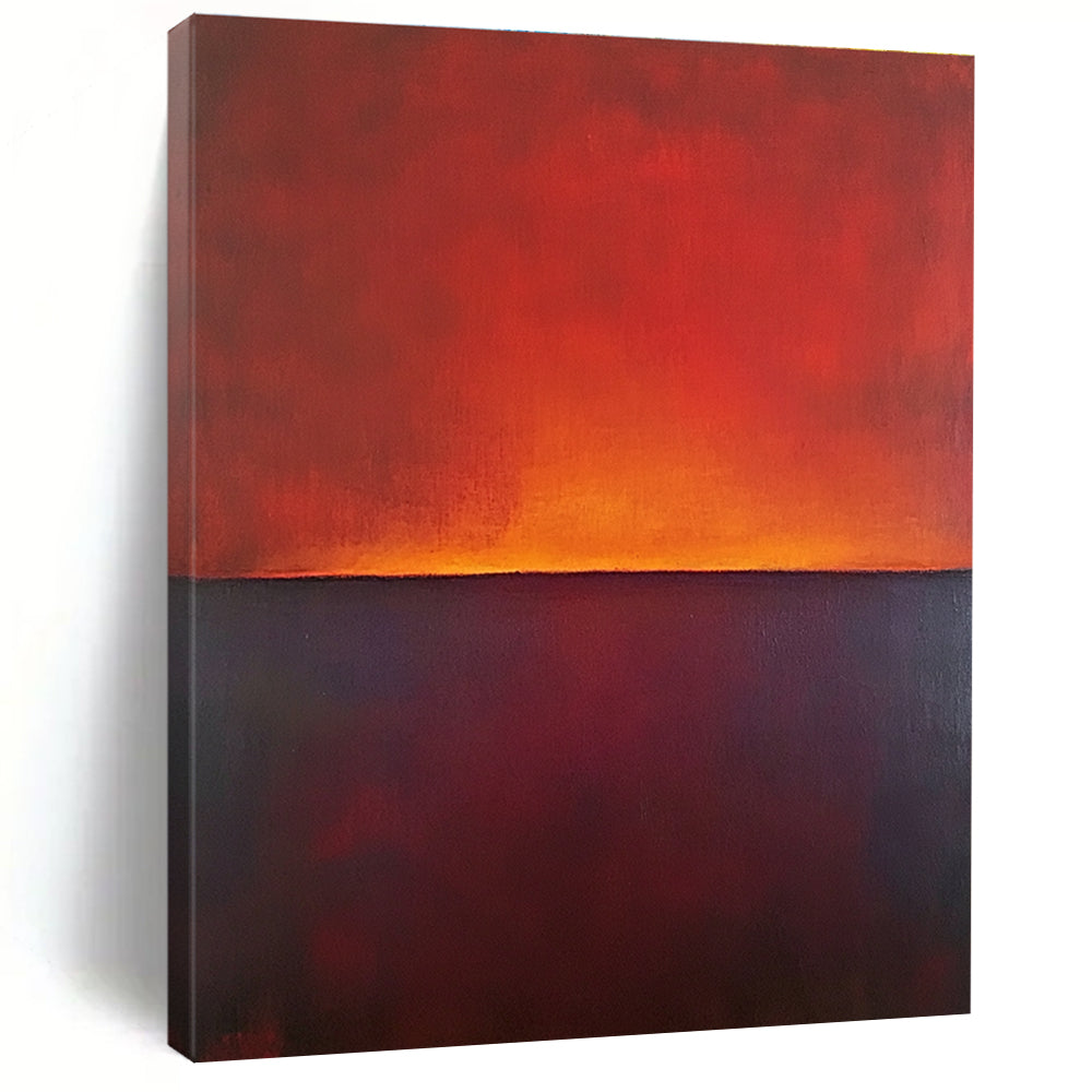 Red Orange Horizon Abstract Painting GER863