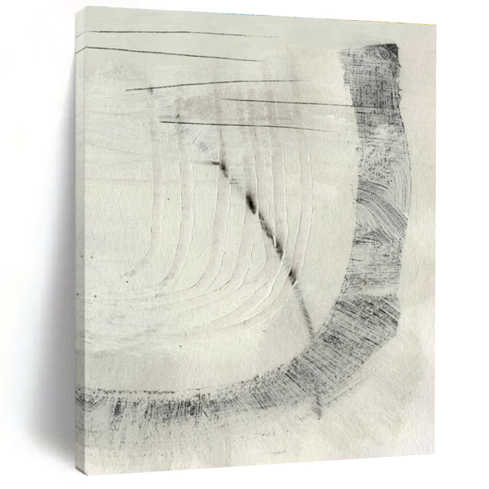 Monochromatic Abstract with Linear Textures and Intricate Patterns Painting ADGE214