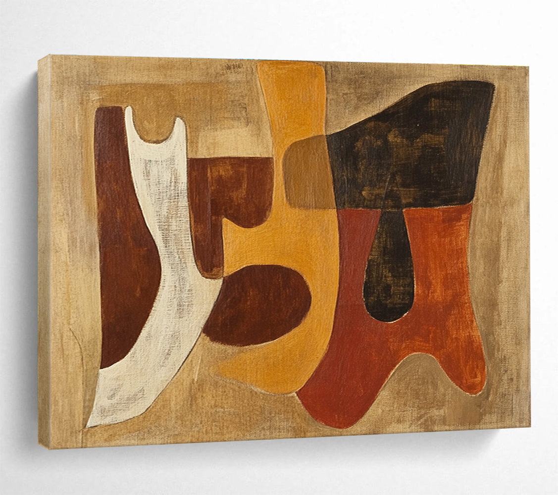 Earth - Toned Abstract Forms Painting DYP104