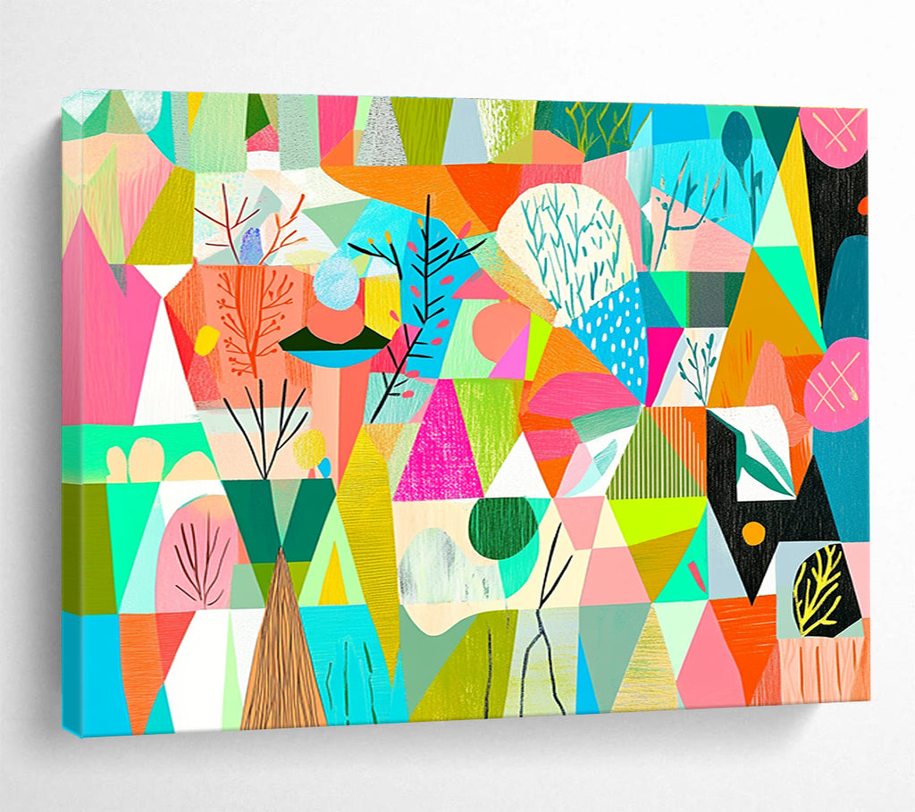 Colorful Geometric Landscape Abstract Painting DYP154