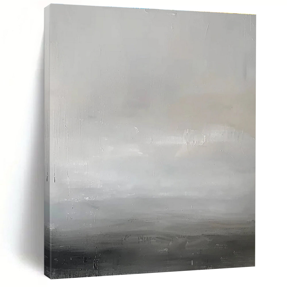 Monochromatic Gray Abstract Painting with Subtle Textures ADGE064