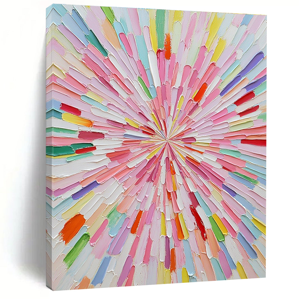Colorful Radiant Abstract Painting with Vibrant Burst GER124