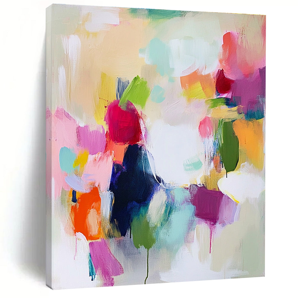 Soft Color Abstract Painting with Gentle Drips GER685