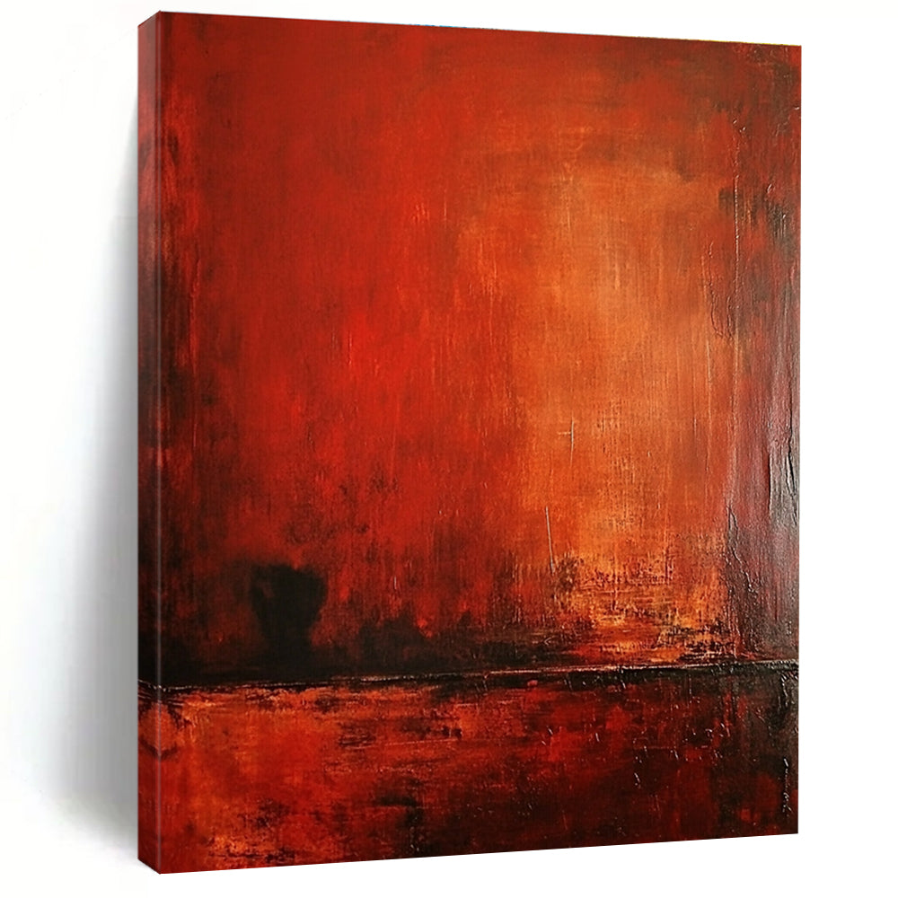 Red Textured Abstract Painting with Intense Hues GER127